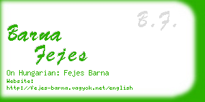 barna fejes business card